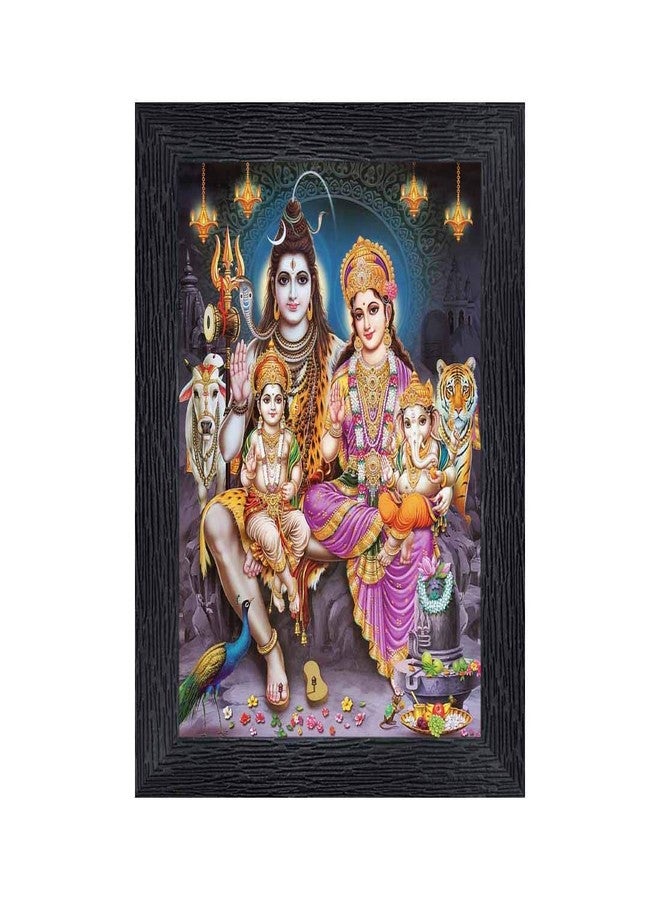 pnf Bhole Nath Parivar (Maa Parvati, Ganesh, Kartikey And Shiv Shankar) Religious Wood Photo Frames(Photoframe,Multicolour,8X6Inch)-20389 - Rectangular, Wall Mount - Image 1